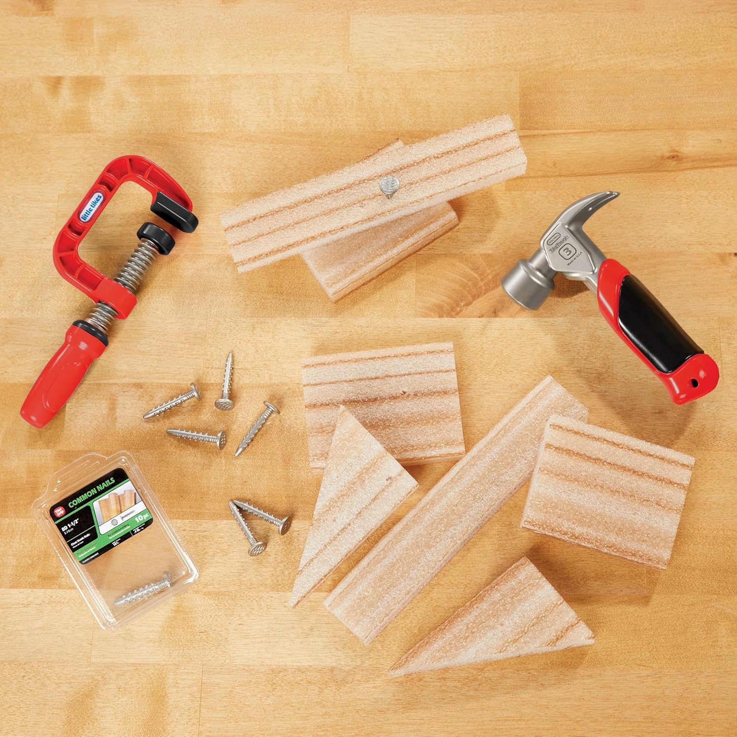 Little Tikes Creative Construction Hammer & Nail Set with 5 Accessories, Pretend Play Construction Set, for Boys and Girls Ages 3+ Years