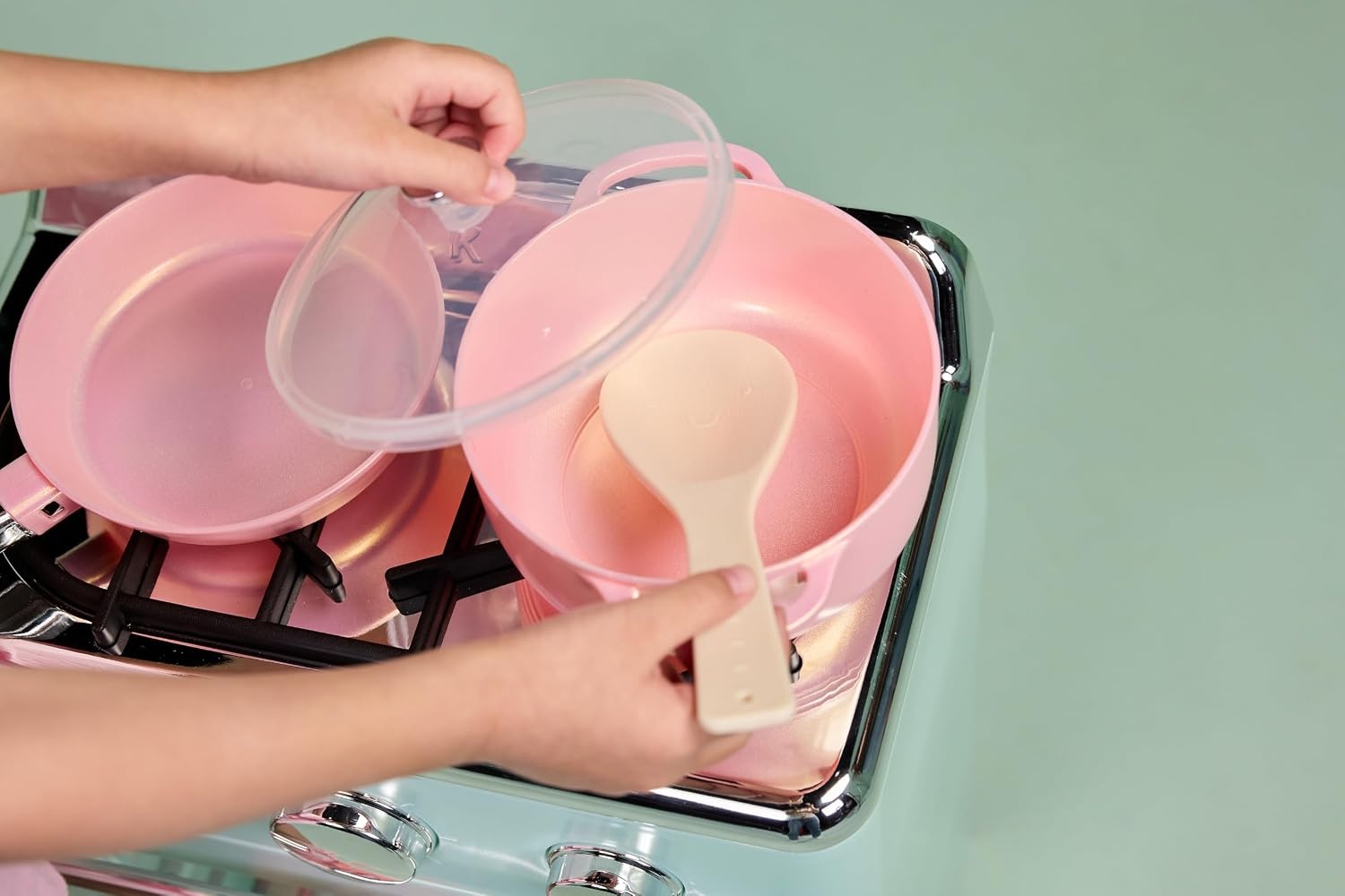 Little Tikes Sweet Spaces Pots & Pans Set, Pink, Play Kitchen Cookware, Boys and Girls Ages 3+ Years