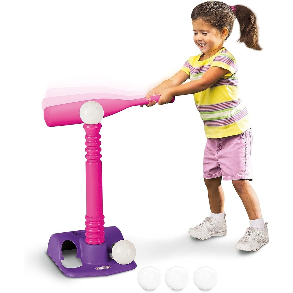 Little Tikes Easy Score Basketball Set, Pink(Full Set – T  Baseball Bat & 5 Balls)