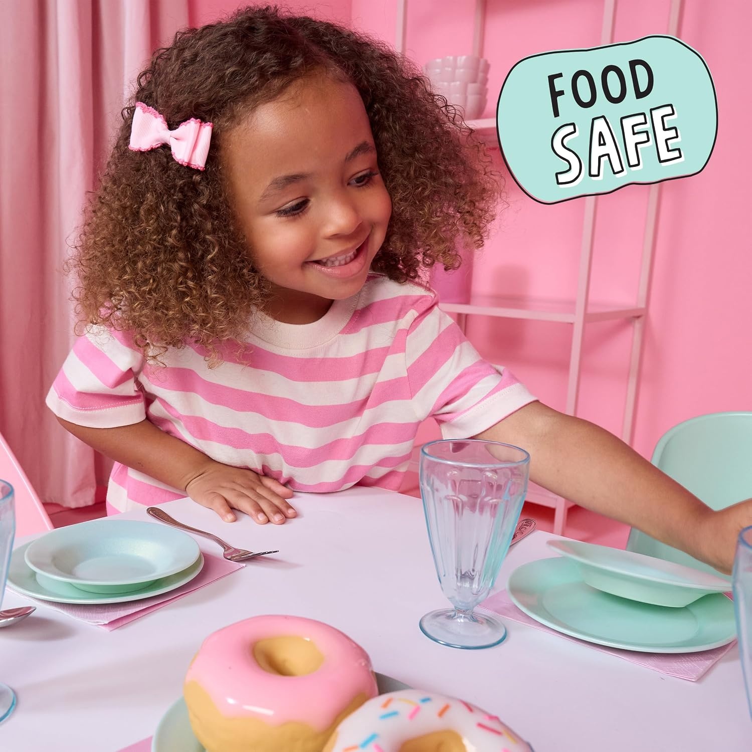Little Tikes Sweet Spaces Dishware Set, Sea Foam, Play Kitchen Cookware, Boys and Girls Ages 3+ Years