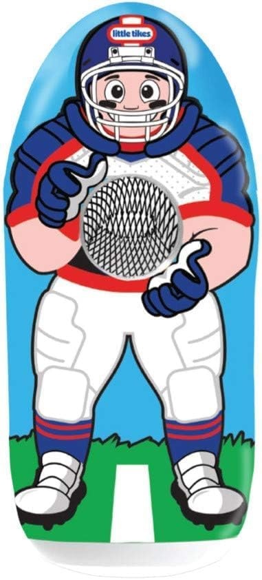 Little Tikes Inflatable Football Trainer for Kids, 4ft Toss Target with 3 Balls, Outdoor Backyard Sports Toy, Ages 3-6, Easy Setup, Fillable Water or Sand Base