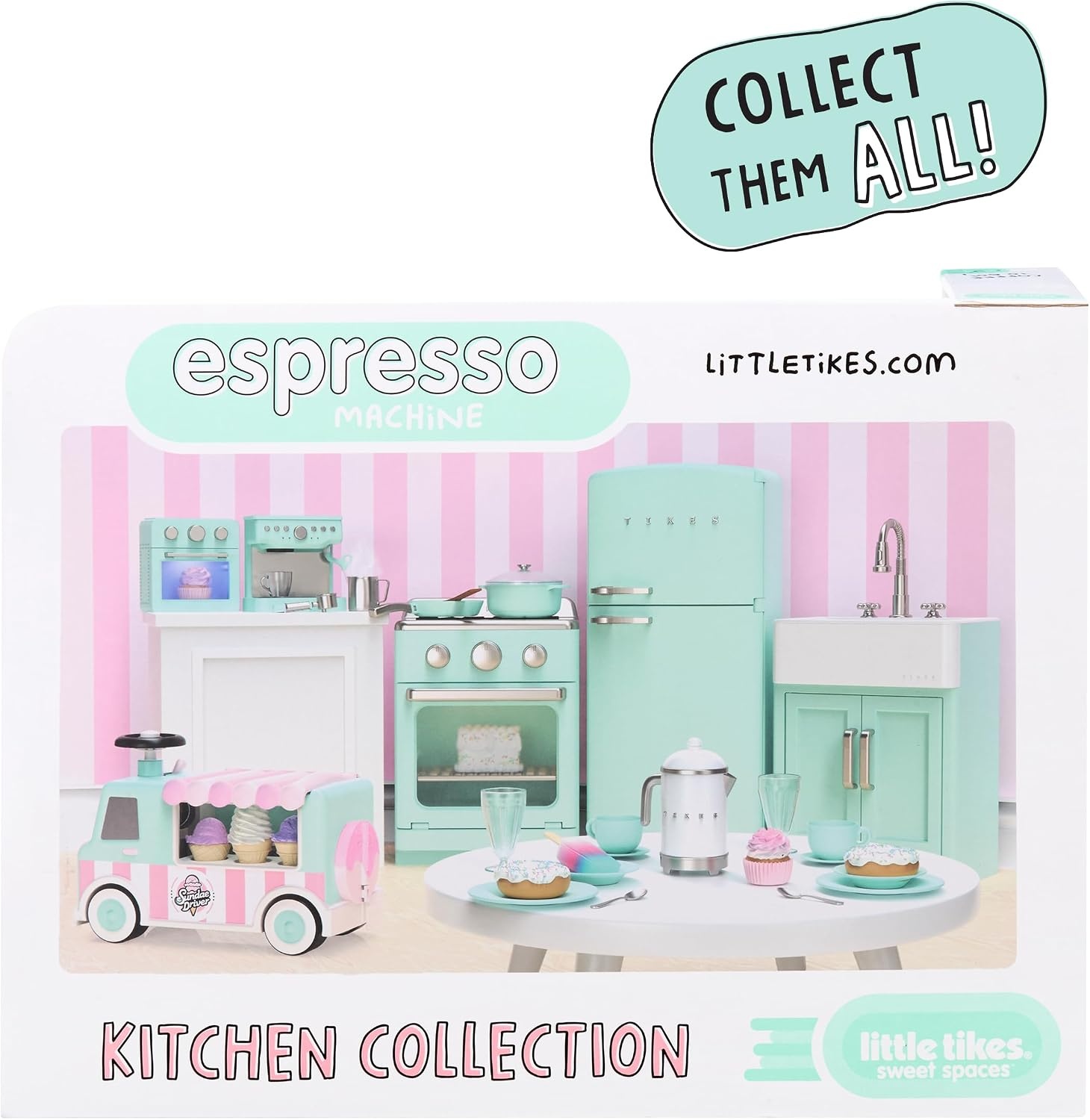 Little Tikes Sweet Spaces Espresso Machine – Pink, Imaginative Play, Pretend Play Kitchen, Boys and Girls Ages 3+ Years