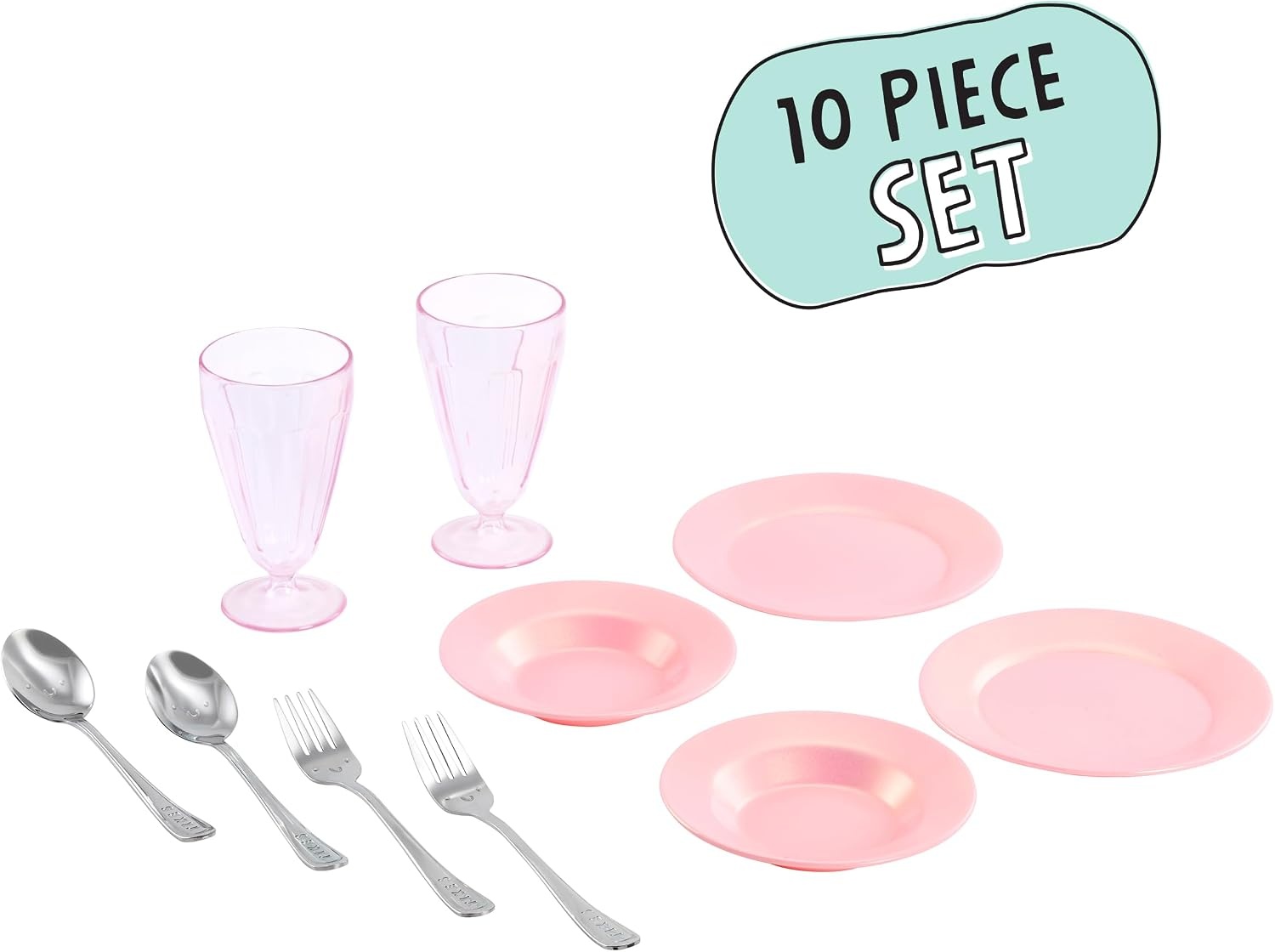 Little Tikes Sweet Spaces Dishware Set, Pink, Play Kitchen Cookware, Boys and Girls Ages 3+ Years