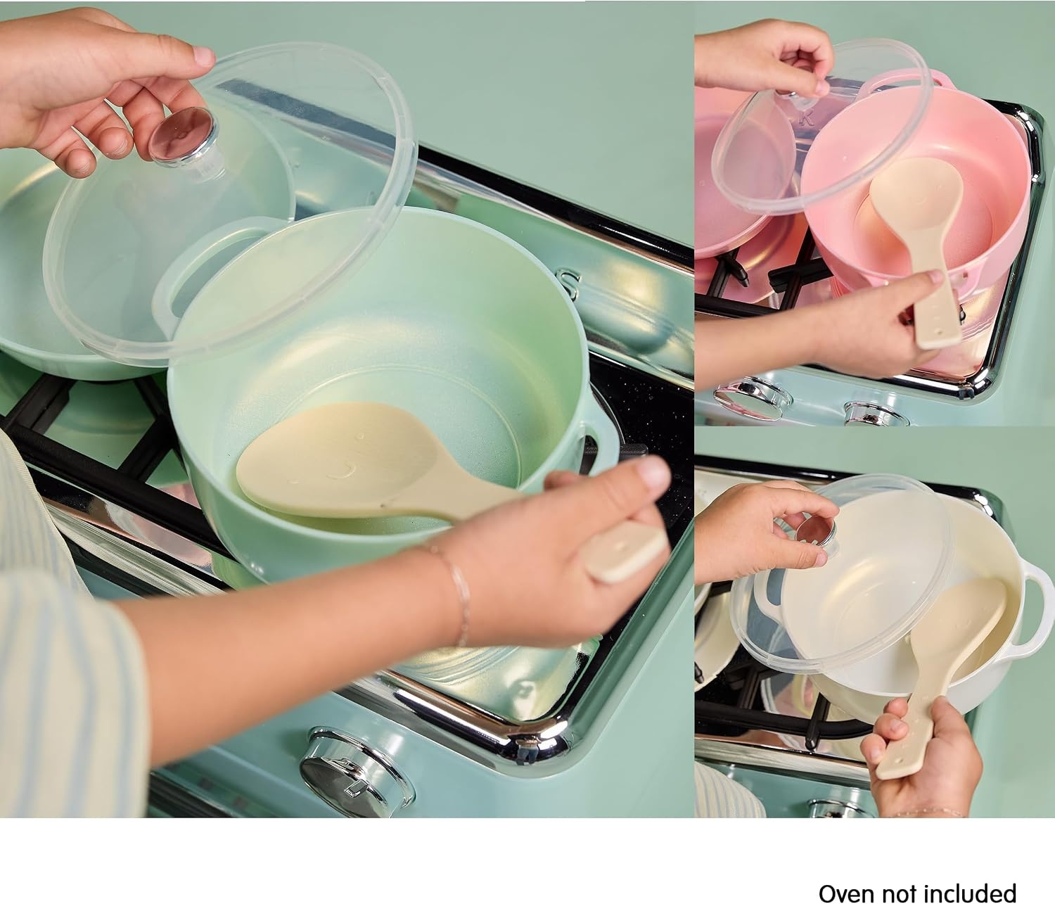 Little Tikes Sweet Spaces Pots & Pans Set, Sea Foam, Play Kitchen Cookware, for Boys and Girls Ages 3+ Years
