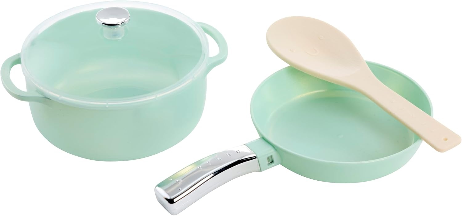 Little Tikes Sweet Spaces Pots & Pans Set, Sea Foam, Play Kitchen Cookware, for Boys and Girls Ages 3+ Years