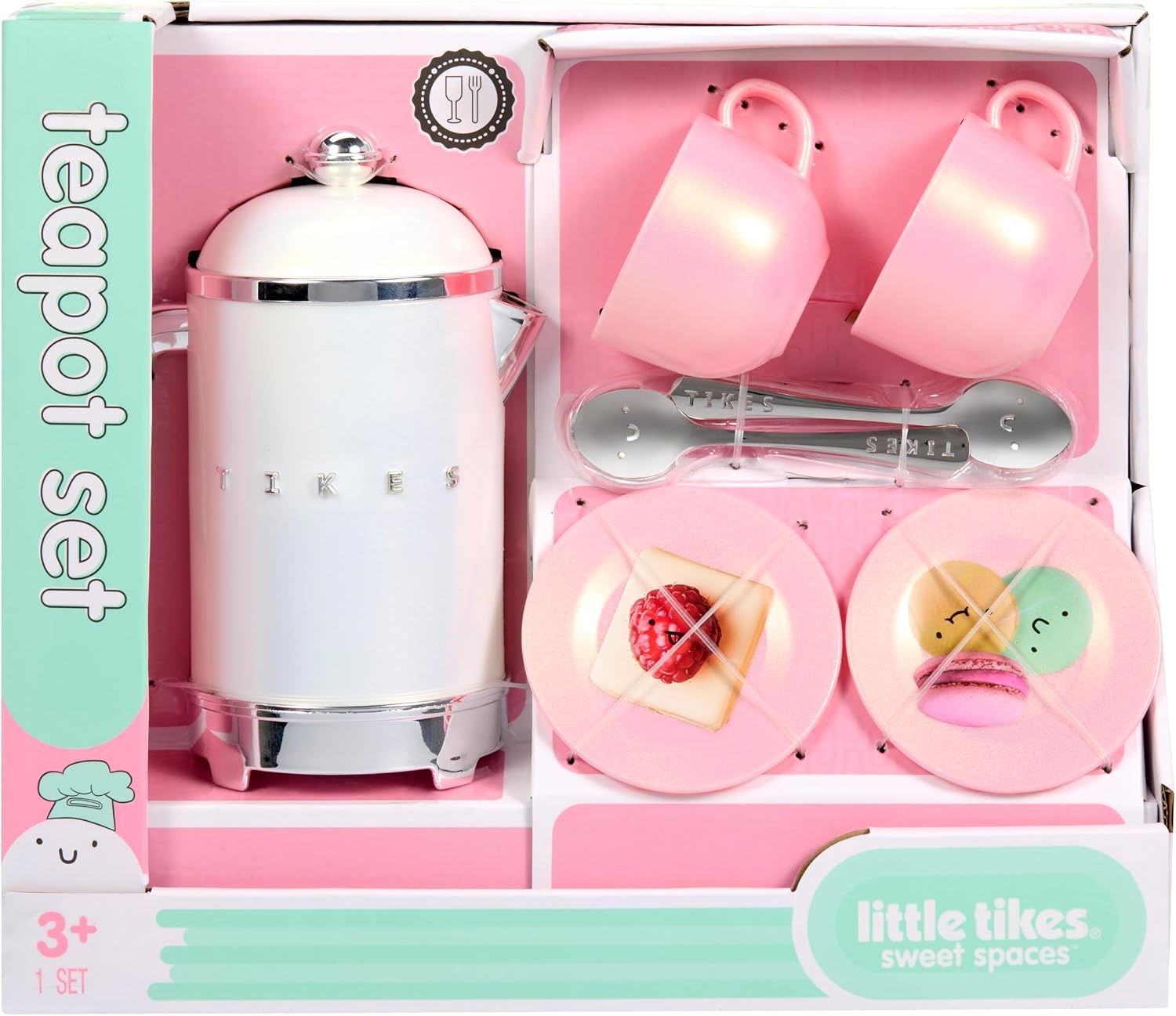 Little Tikes Sweet Spaces Tea Set, Pink, Play Kitchen Cookware, Boys and Girls Ages 3+ Years