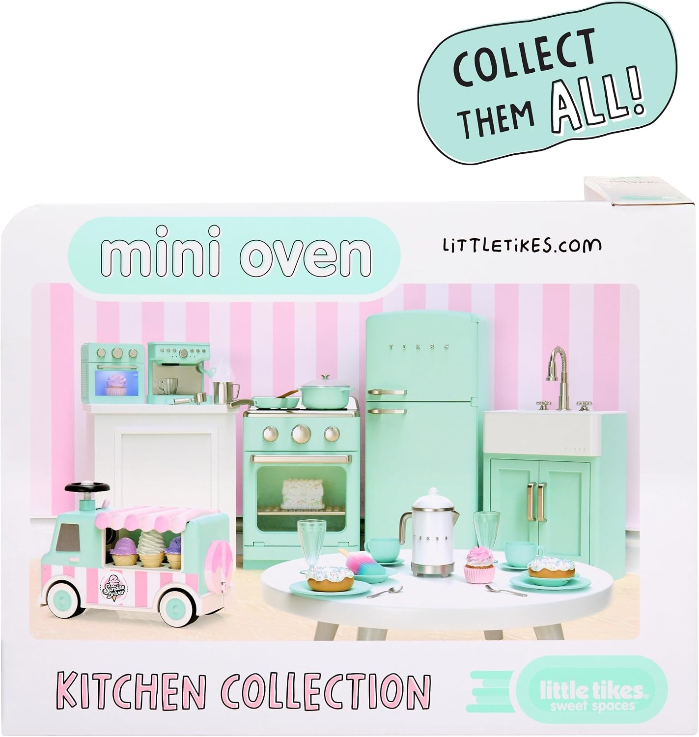 Little Tikes Sweet Spaces Mini Oven – Sea Foam, Imaginative Play, Pretend Play Kitchen, Boys and Girls Ages 3+ Years