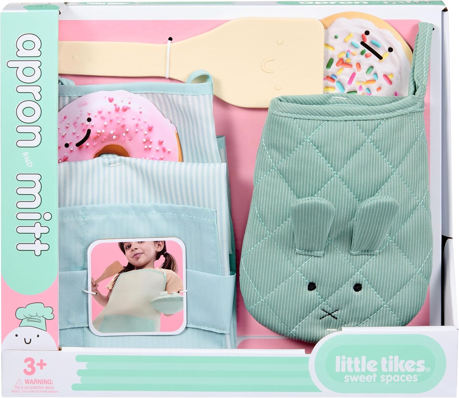 Little Tikes Sweet Spaces Apron & Oven Mitt Set, Play Kitchen Cookware, Boys and Girls Ages 3+ Years