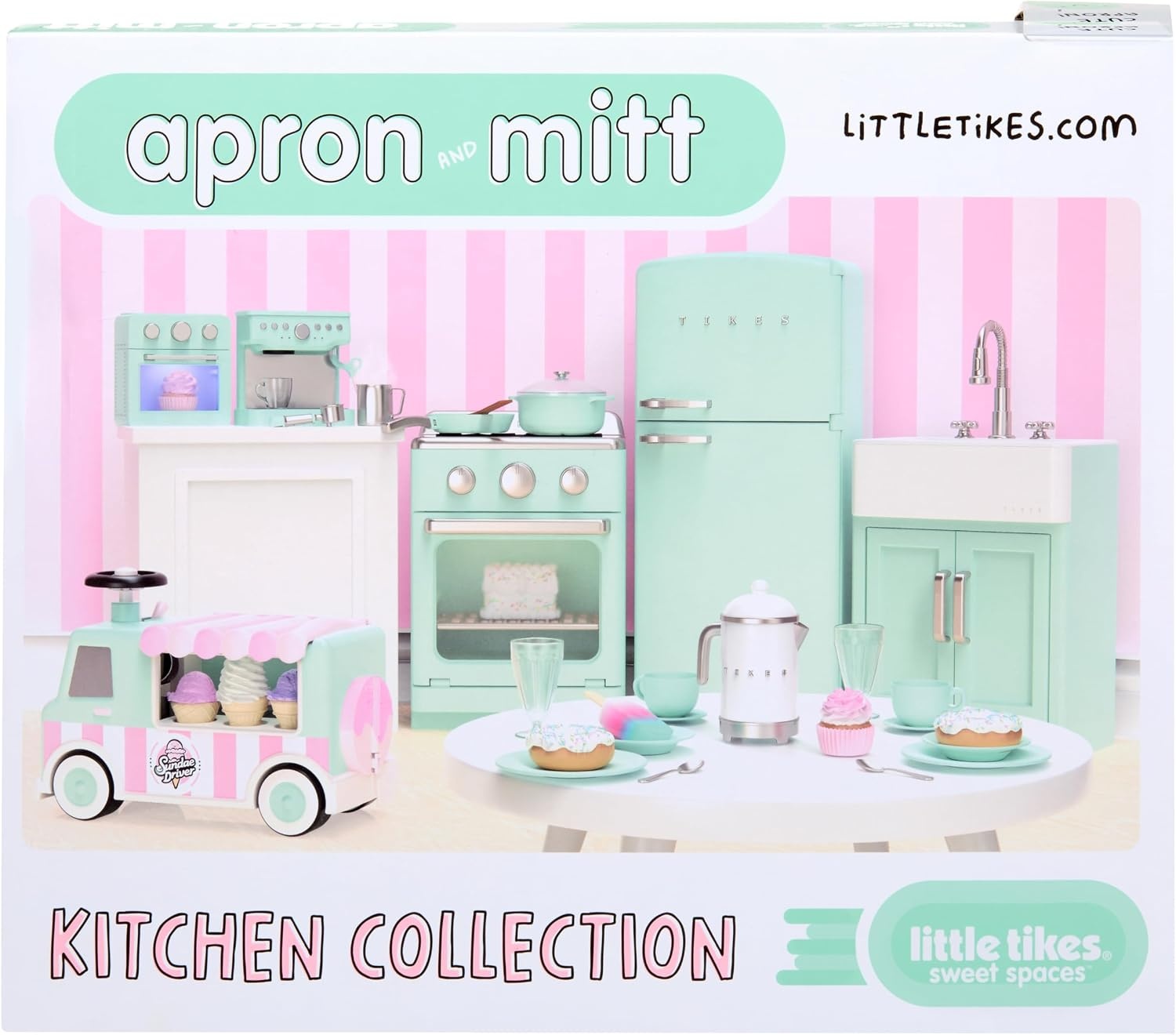 Little Tikes Sweet Spaces Apron & Oven Mitt Set, Play Kitchen Cookware, Boys and Girls Ages 3+ Years