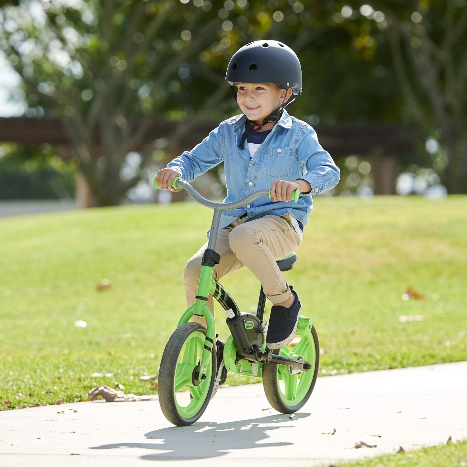 My First Balance-to-Pedal Training Bike for Kids in Green, Ages 2-5 Years, 12-Inch, 649615C | for Kids