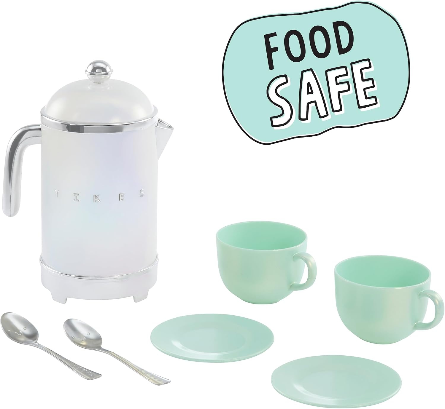 Little Tikes Sweet Spaces Tea Set, Sea Foam, Play Kitchen Cookware, Boys and Girls Ages 3+ Years