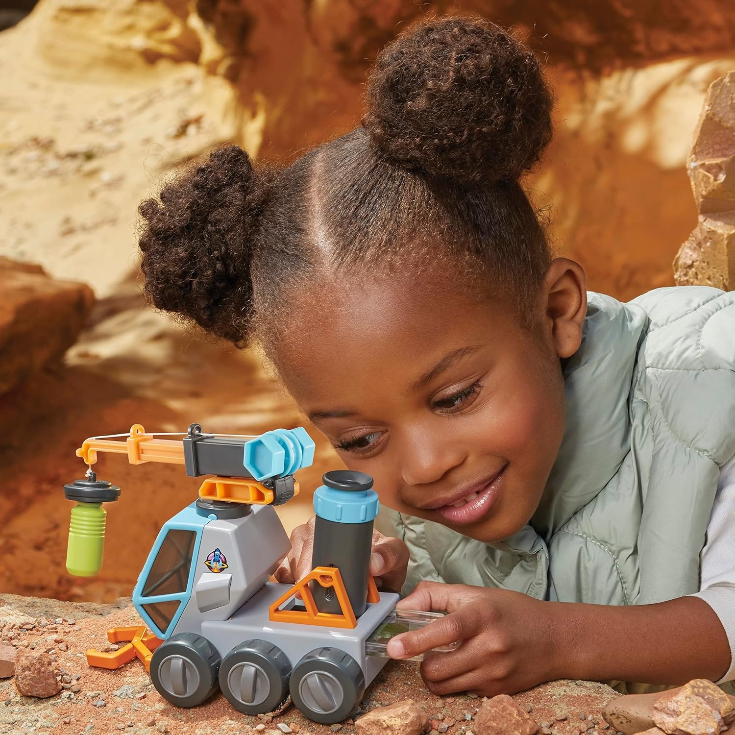 Big Adventures Moon Microscope Space Rover STEM Toy Vehicle with Microscope, Magnetic Crane, Extending Grabber for Girls, Boys, Kids Ages 3+(One Size)