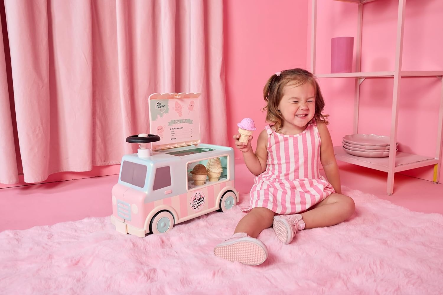 Little Tikes Sweet Spaces Ice Cream Scoot ‘n Serve, Ride-On, Indoor and Outdoor Play, Boys and Girls Ages 1-3 Years