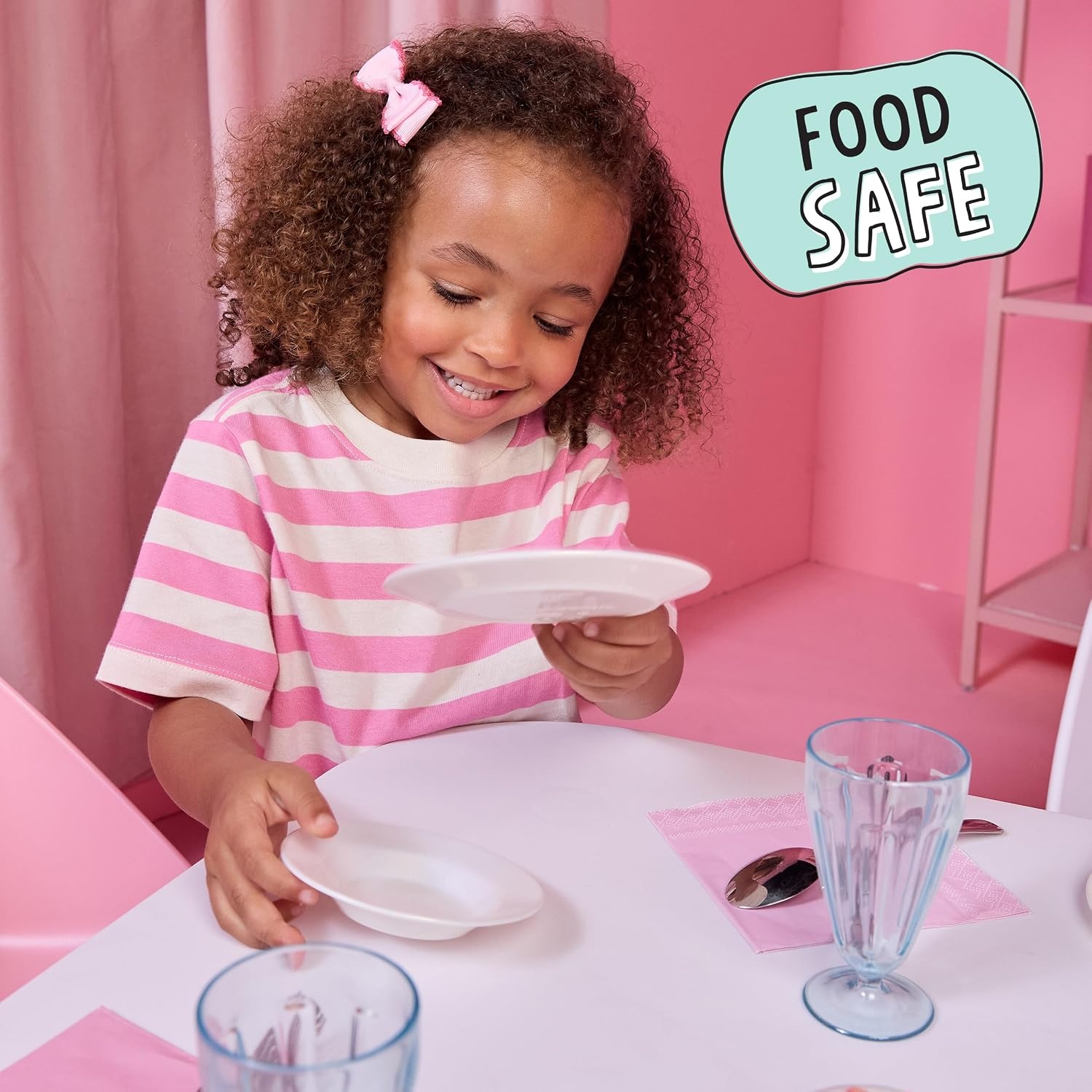 Little Tikes Sweet Spaces Dishware Set, White, Play Kitchen Cookware, Boys and Girls Ages 3+ Years