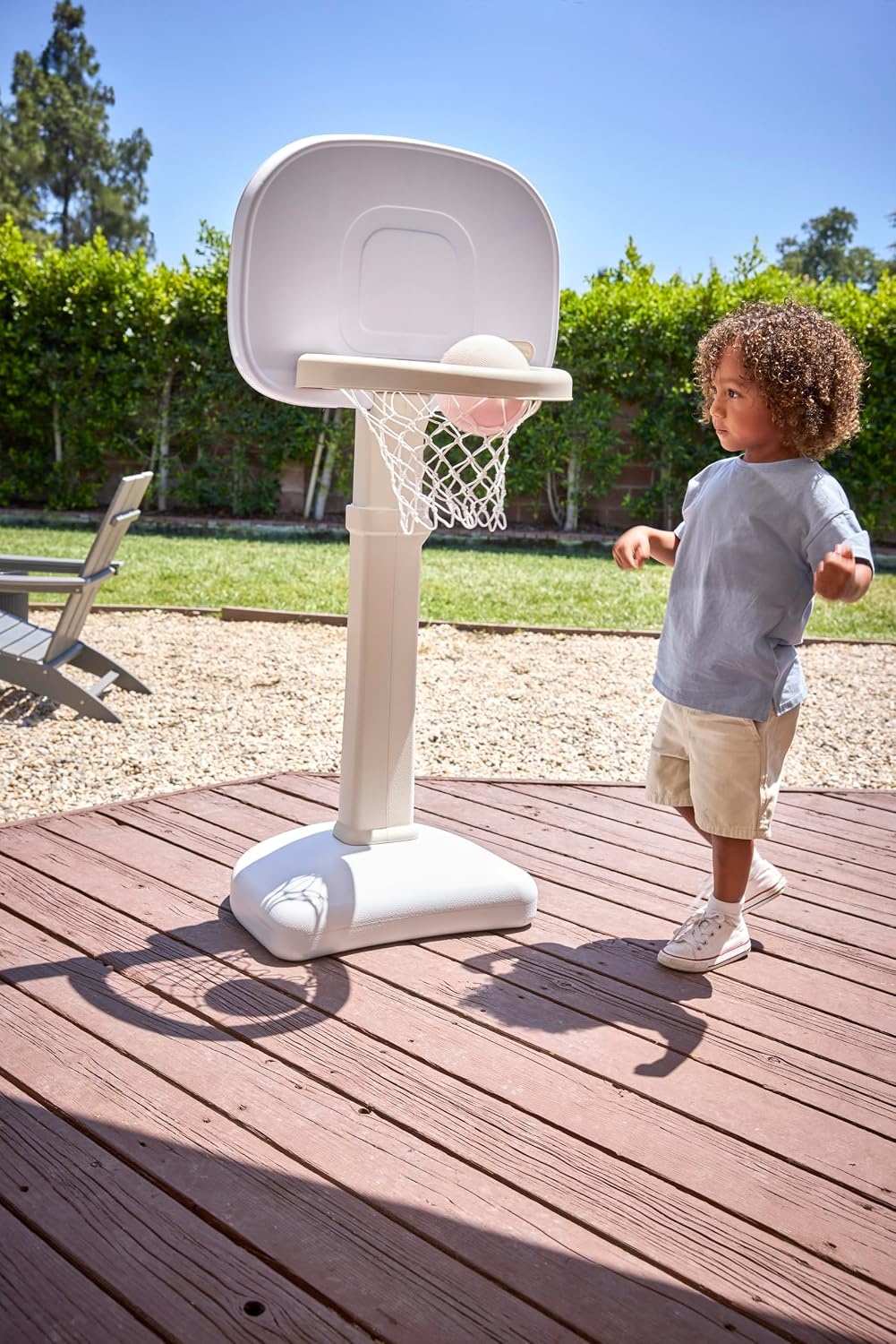Little Tikes Cloud Collection – TotSports Easy Score Basketball Set w/ 3 Balls – White