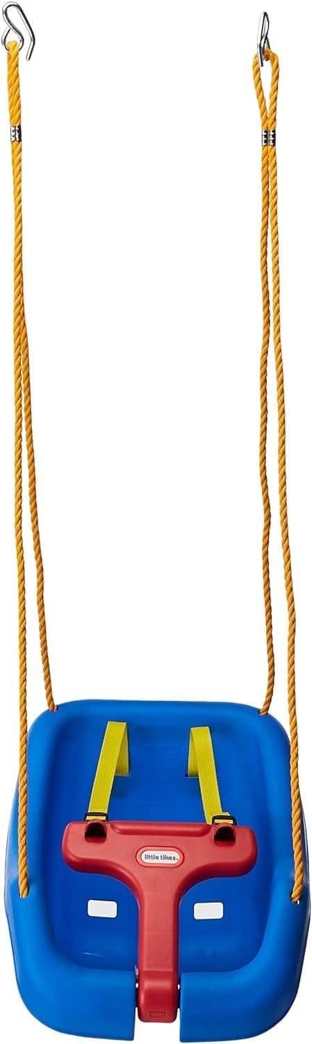 Little Tikes Snug ‘n Secure Blue Swing with Adjustable Straps, 2-in-1 for Baby and Toddlers Ages 9 Months – 4 Years
