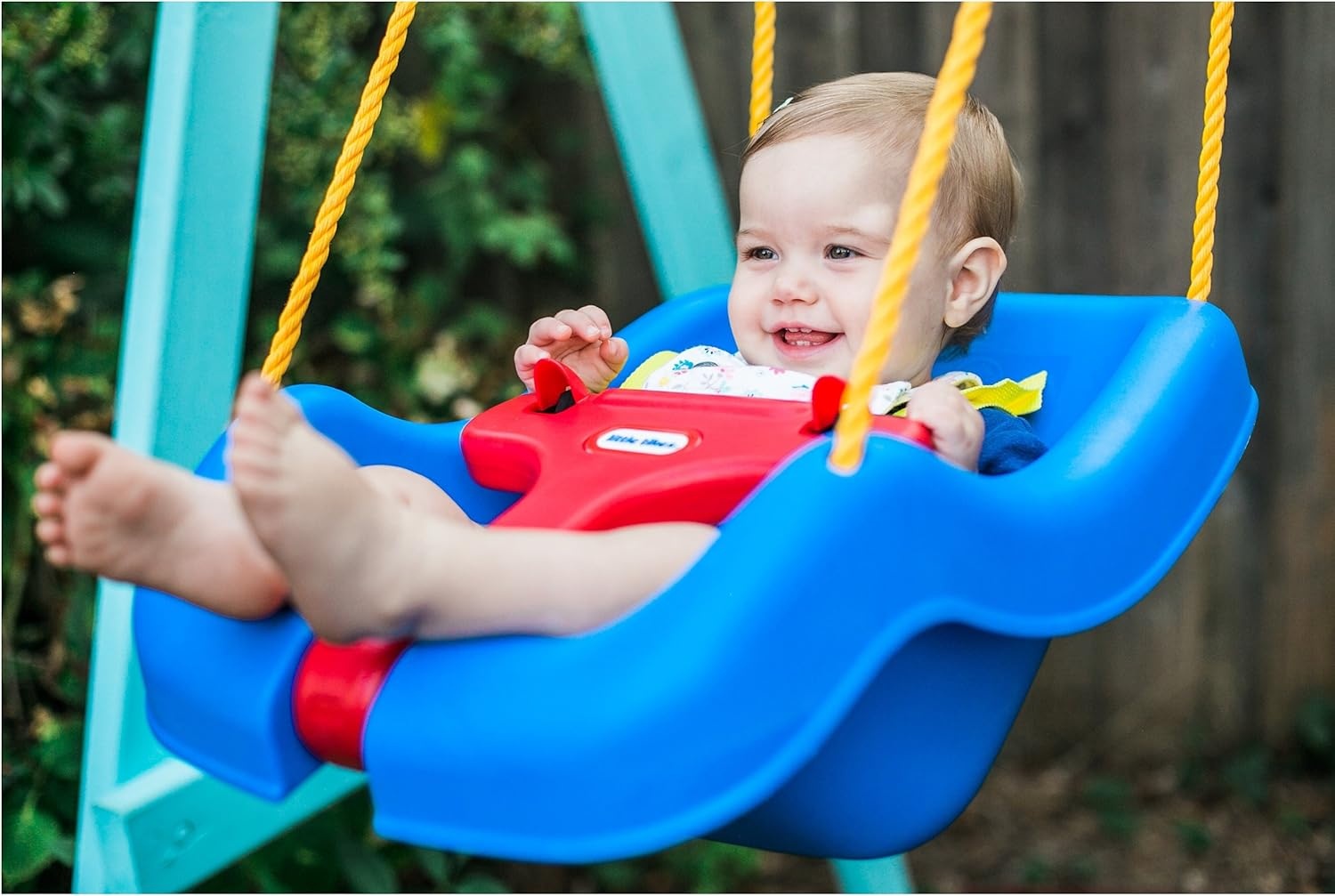Little Tikes Snug ‘n Secure Blue Swing with Adjustable Straps, 2-in-1 for Baby and Toddlers Ages 9 Months – 4 Years