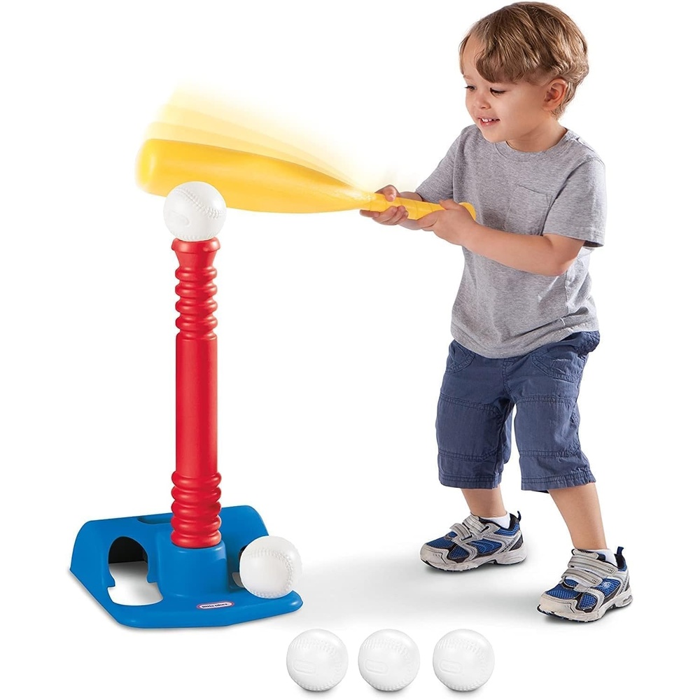 Little Tikes T-Ball Set, Red, 5 Balls, for Toddlers Ages 18+ Months – Amazon Exclusive(Full Set – T  Baseball Bat & 5 Balls)