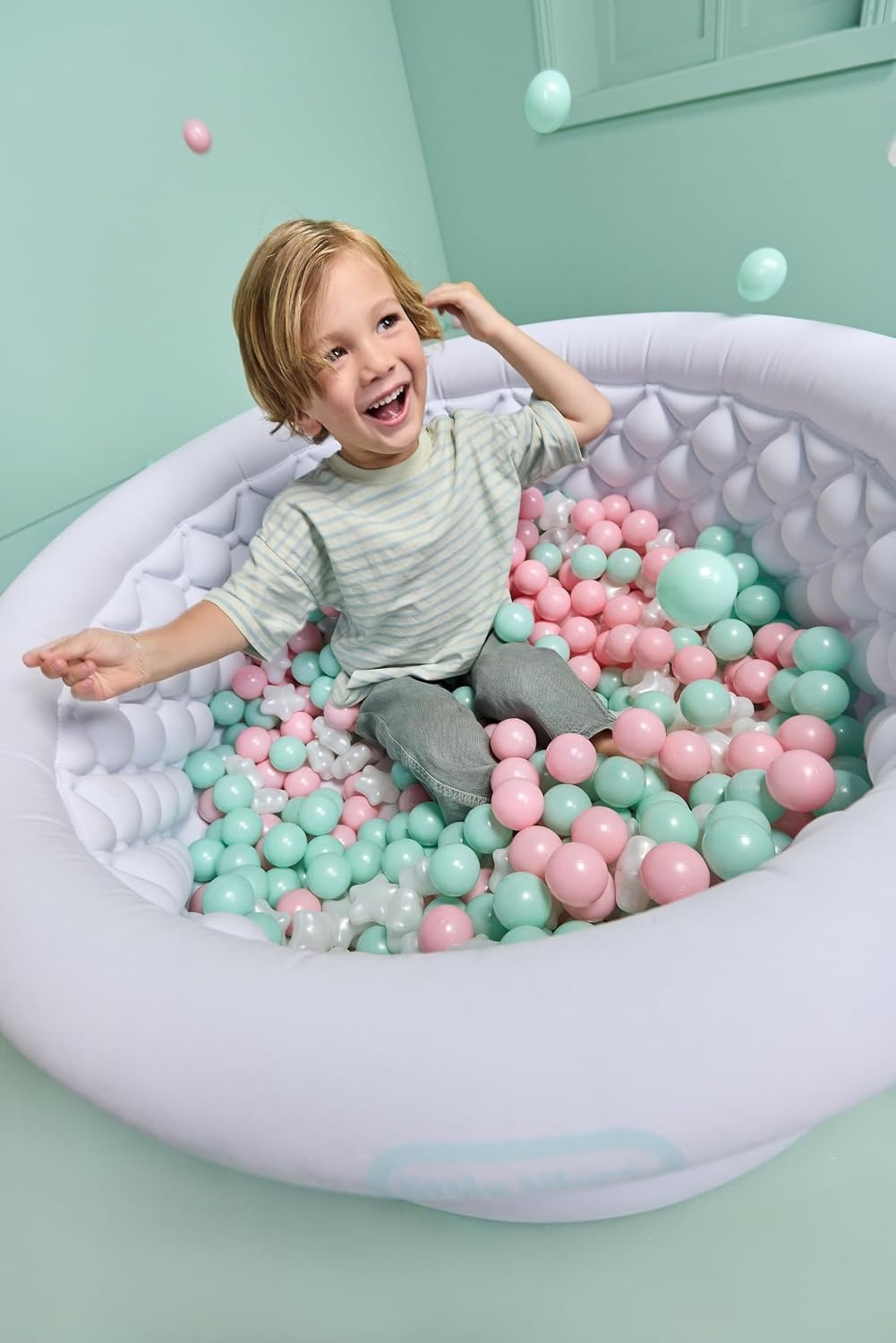 Little Tikes Sweet Spaces Inflatable Ball Pit w/ 250 Balls, Sensory Play, Indoors and Outdoors, Boys and Girls Ages 12 Months +