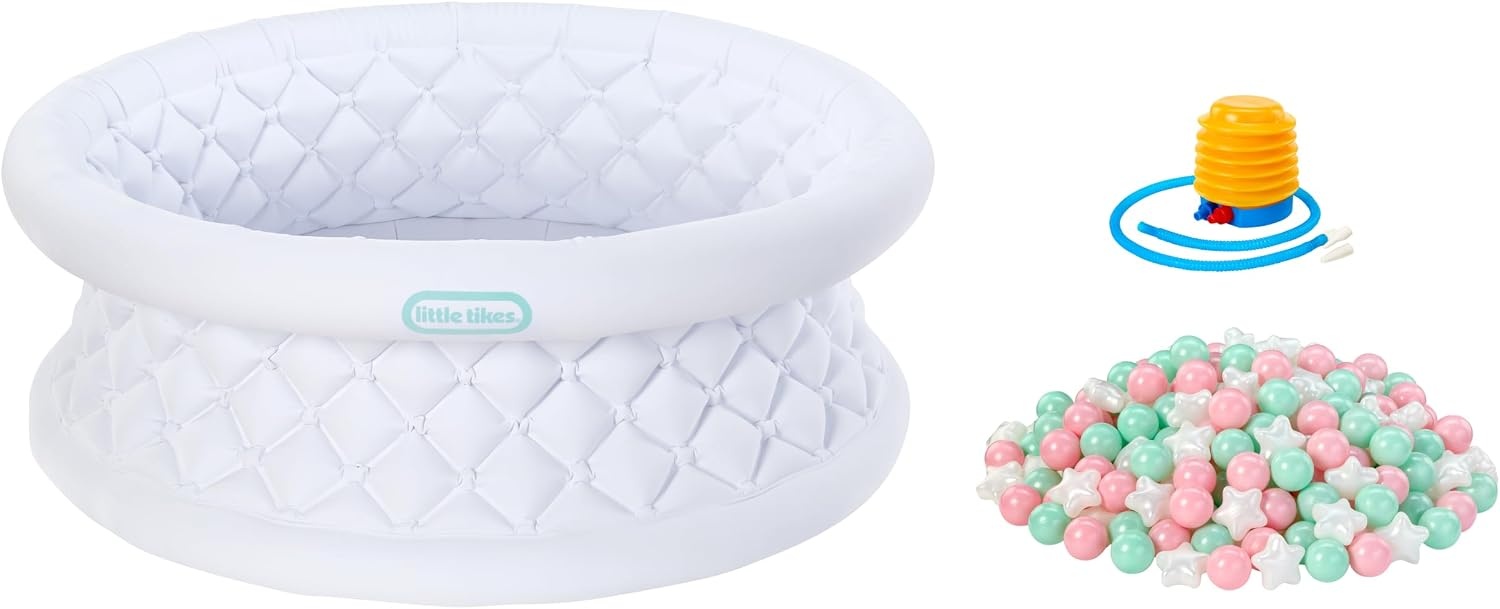 Little Tikes Sweet Spaces Inflatable Ball Pit w/ 250 Balls, Sensory Play, Indoors and Outdoors, Boys and Girls Ages 12 Months +