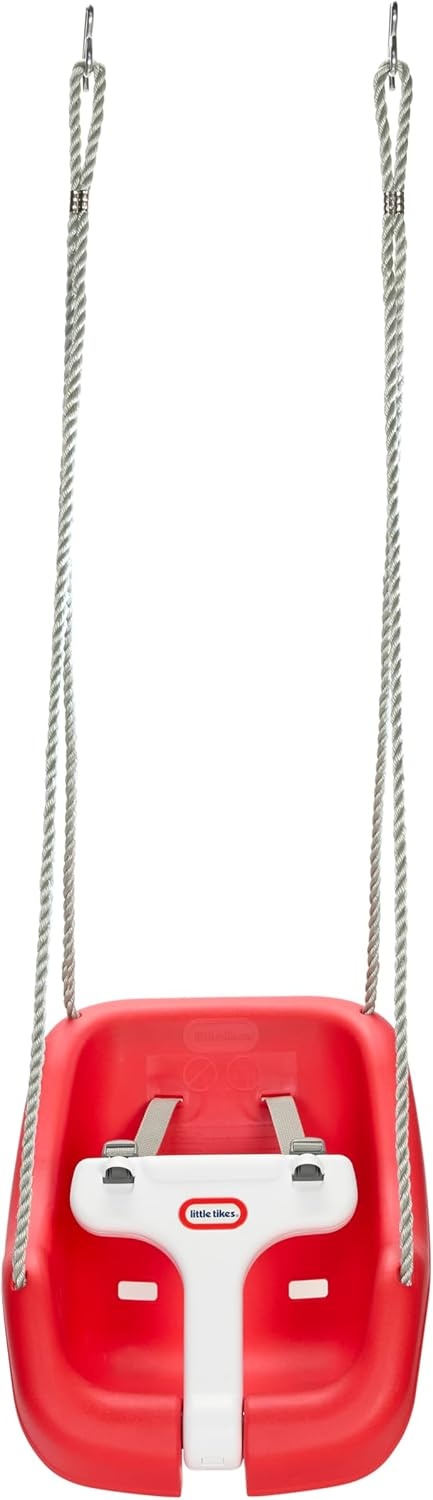 Little Tikes Snug ‘n Secure Pink Swing with Adjustable Straps, 2-in-1 for Baby and Toddlers Ages 9 Months – 4 Years,16″D x 16.3″W x 17″H(Red)