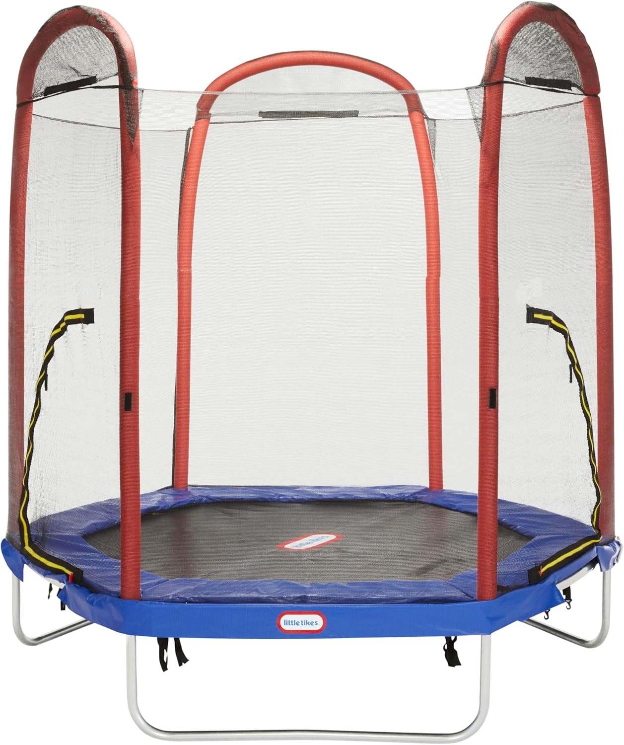 Little Tikes Climb ‘n Slide 7ft Trampoline Outdoor, Ages 3-10 with Slide and Climbing Steps, Boys and Girls, Attached Shoe Holder