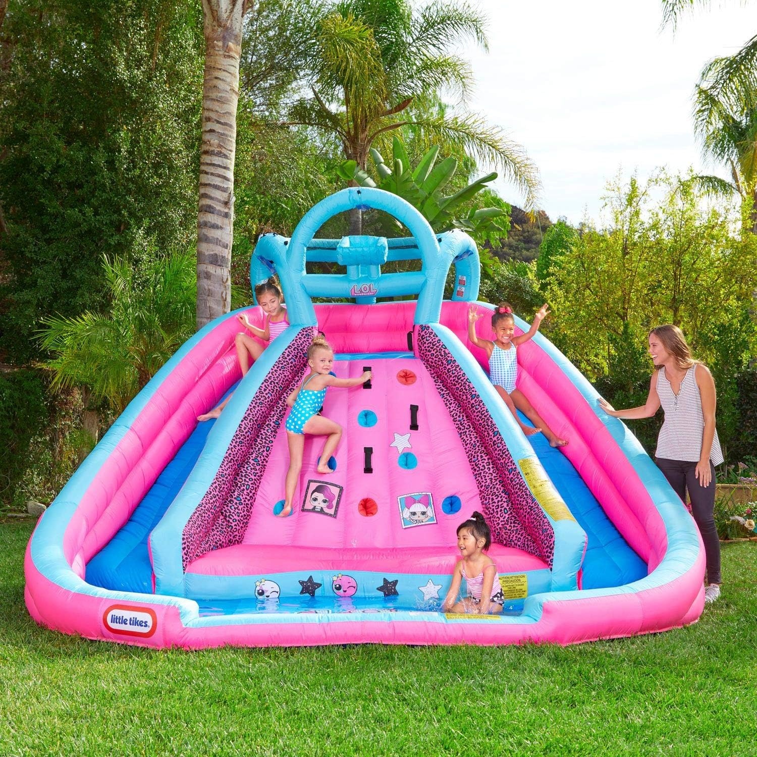 Little Tikes Rocky Mountain River Race Inflatable Slide Bouncer, 161″ L x 169″ W x 103″ H/Weight: 50.00 lbs., Multicolor(Multicolored)