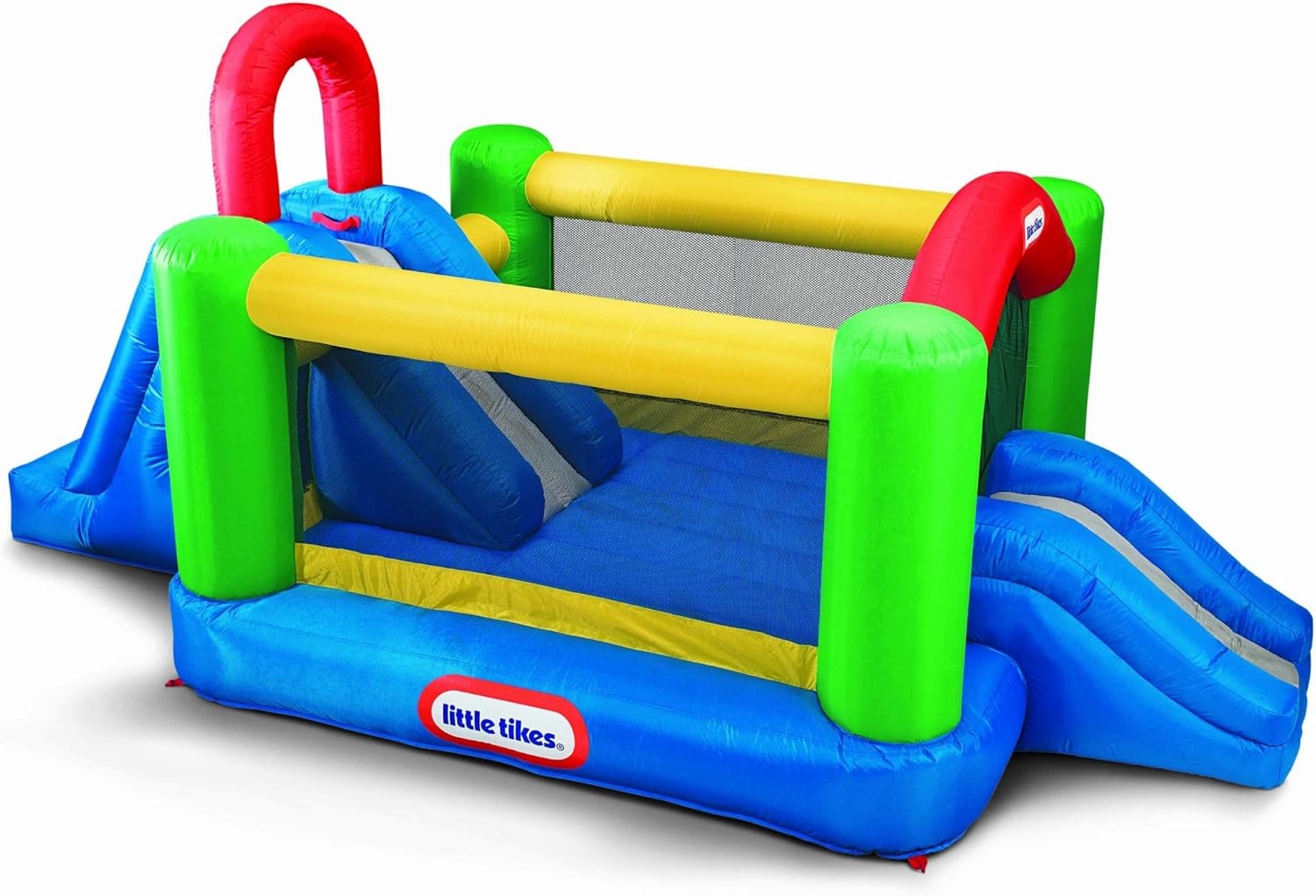 Little Tikes Jump and Double Slide Bouncer, 168.00 L x 108.00 W x 84.00 H Inches , White(Bouncer)