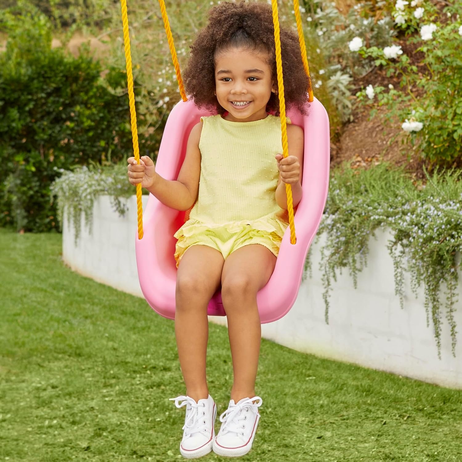 Little Tikes Snug ‘n Secure Pink Swing with Adjustable Straps, 2-in-1 for Baby and Toddlers Ages 9 Months – 4 Years,16″D x 16.3″W x 17″H(Pink)