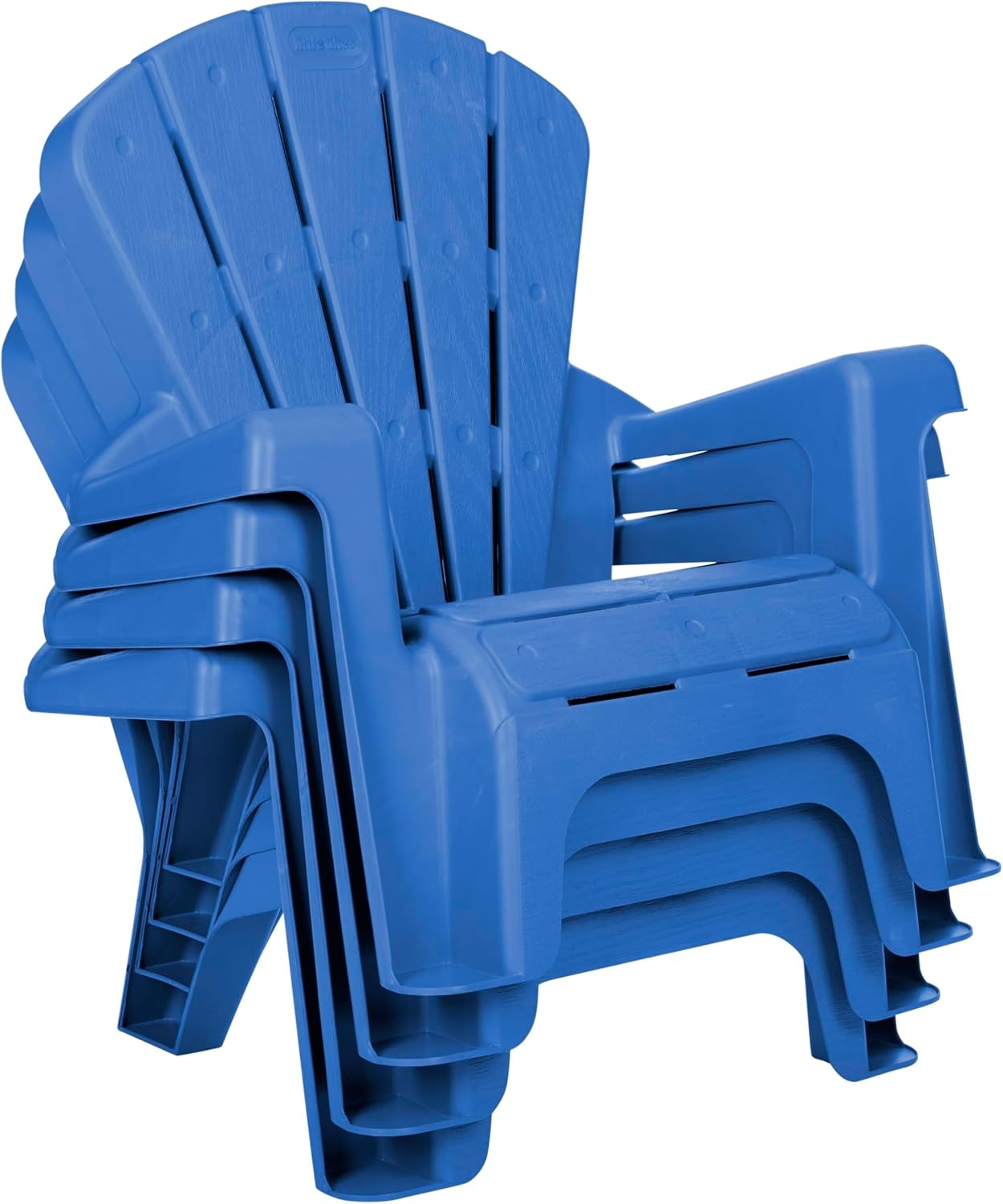 Little Tikes Kids Garden Chair 2 Pack in Blue, Outdoor Toddler Activity Adirondack Chairs for Picnic, Garden, Patio, Backyard & Beach, Outdoor Chair Set(4 Pack)