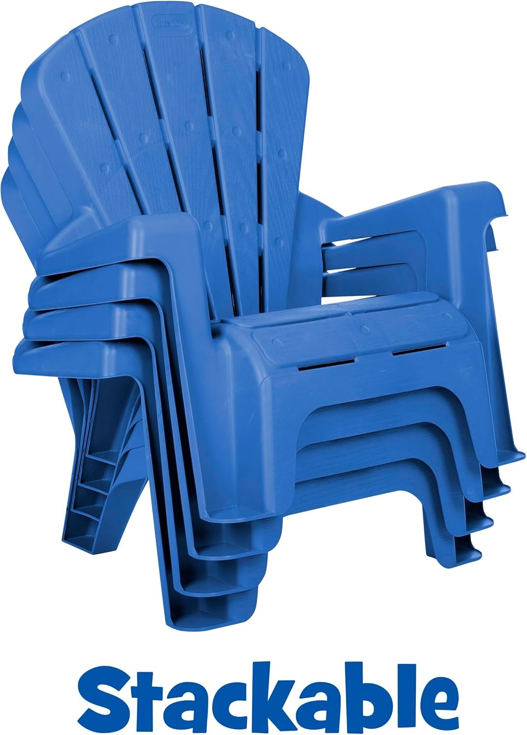 Little Tikes Kids Garden Chair 2 Pack in Blue, Outdoor Toddler Activity Adirondack Chairs for Picnic, Garden, Patio, Backyard & Beach, Outdoor Chair Set(4 Pack)