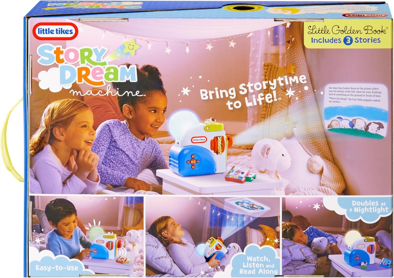 Little Tikes Story Dream Machine Starter Pack with 3 Classic Fairytale Stories – Light, Sound, and Audio Projector for Kids – Includes 3 Stories and 1 Character – for Kids Ages 3+ Years(Story Dream Machine)