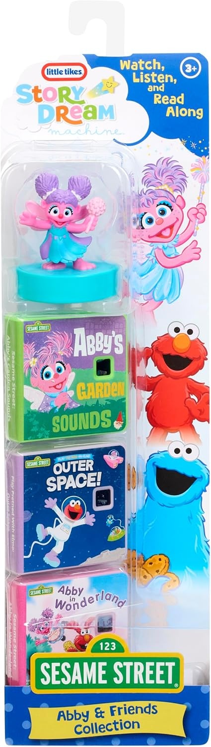 Little Tikes Story Dream Machine Sesame Street Abby & Friends Collection, 3 Stories, Bonus Character, Projects Storytime for Kids, Audio Play, Fun Toy, Ages 3+ Years