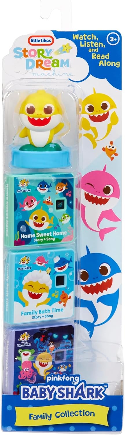 Little Tikes Story Dream Machine Baby Shark Family Collection, Storytime, Books, Audio Play Character, Gift and Toy for Toddlers and Kids Girls Boys Ages 3+ Years