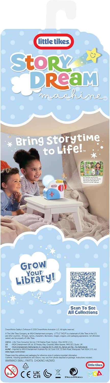 Little Tikes Story Dream Machine DreamWorks Animation’s Gabby’s Dollhouse Collection, 3 Stories, Character, Projects Storytime for Kids, Audio Fun Toy, Ages 3+ Years