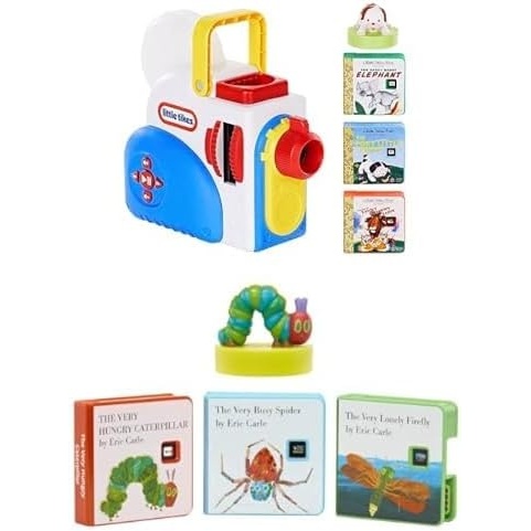 Little Tikes Story Dream Machine Bundle: Starter Set with The Poky Little Puppy + World of Eric Carle The Very Story Collection – Audio Play, Nightlight & Characters for Kids Ages 3+