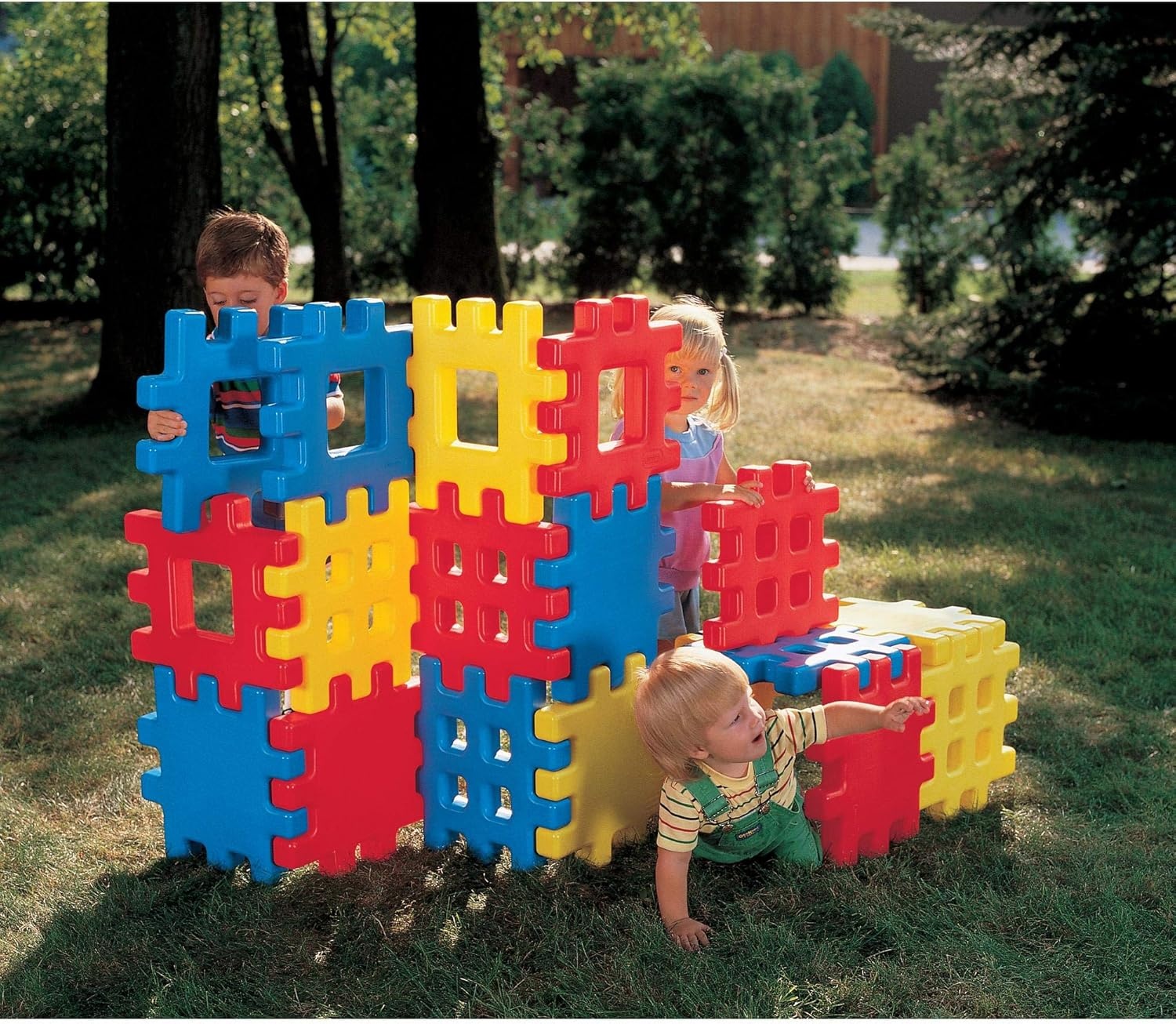 Little Tikes Big Waffle Block Set – 18 pieces, Blue/Red/Yellow(Big Waffle Block Set)