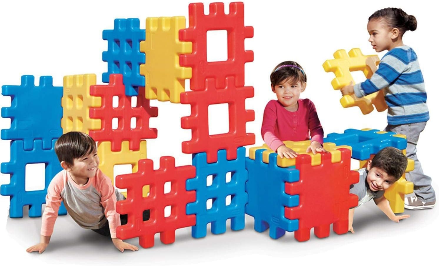 Little Tikes Big Waffle Block Set – 18 pieces, Blue/Red/Yellow(Big Waffle Block Set)