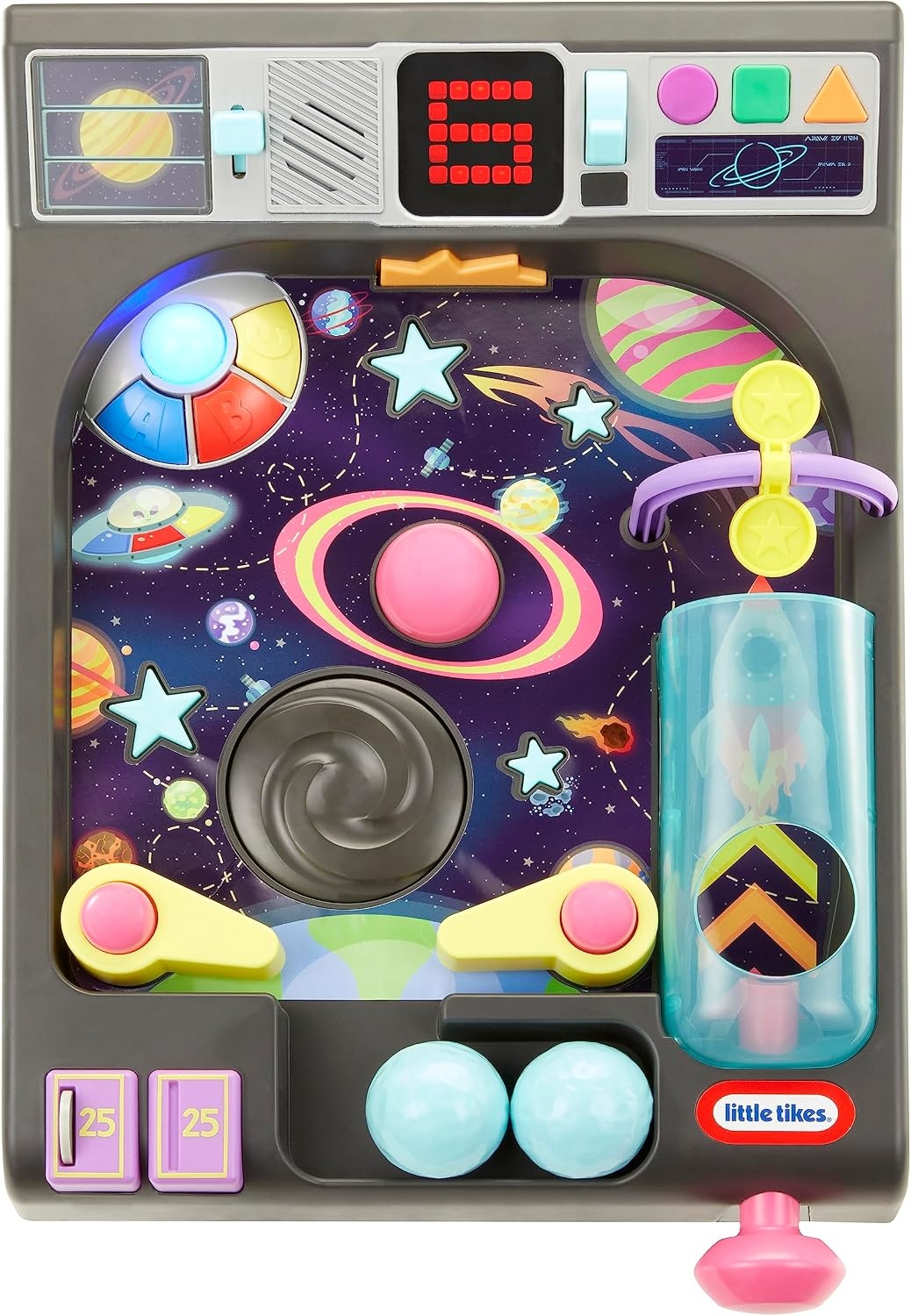 Little Tikes Old School My First Pinball Activity Table, Letters, Numbers, Planets, Counting, Sounds, Learning, Lights, Retro, Preschool Toy for Toddlers Girls Boys Ages 12 months, 1 – 2 Years