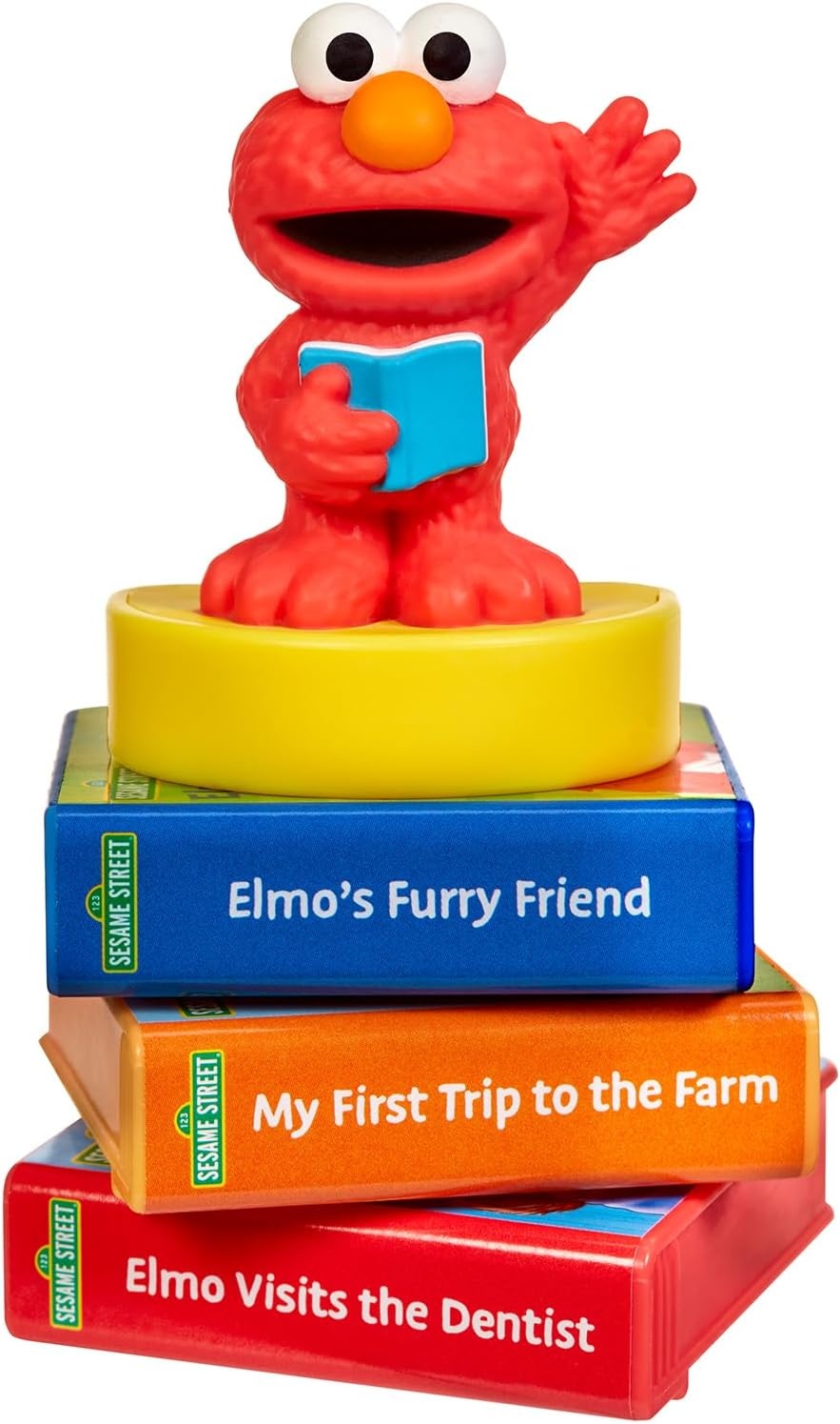 Little Tikes Story Dream Machine Sesame Street Story Collection – Elmo and Friends Collection – 3 Storytime Books and 1 Audio Play Character – For Toddlers and Kids, Toy For Ages 3+ years(Pink and Red)