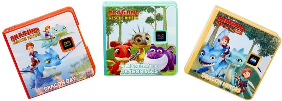 Little Tikes Story Dream Machine Sesame Street Story Collection – Elmo and Friends Collection – 3 Storytime Books and 1 Audio Play Character – For Toddlers and Kids, Toy For Ages 3+ years(Dragons: Rescue Riders)