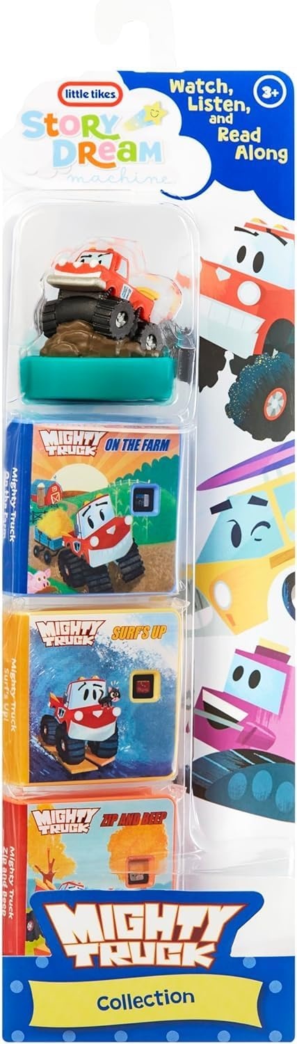 Little Tikes Story Dream Machine Sesame Street Story Collection – Elmo and Friends Collection – 3 Storytime Books and 1 Audio Play Character – For Toddlers and Kids, Toy For Ages 3+ years(Mighty Truck)