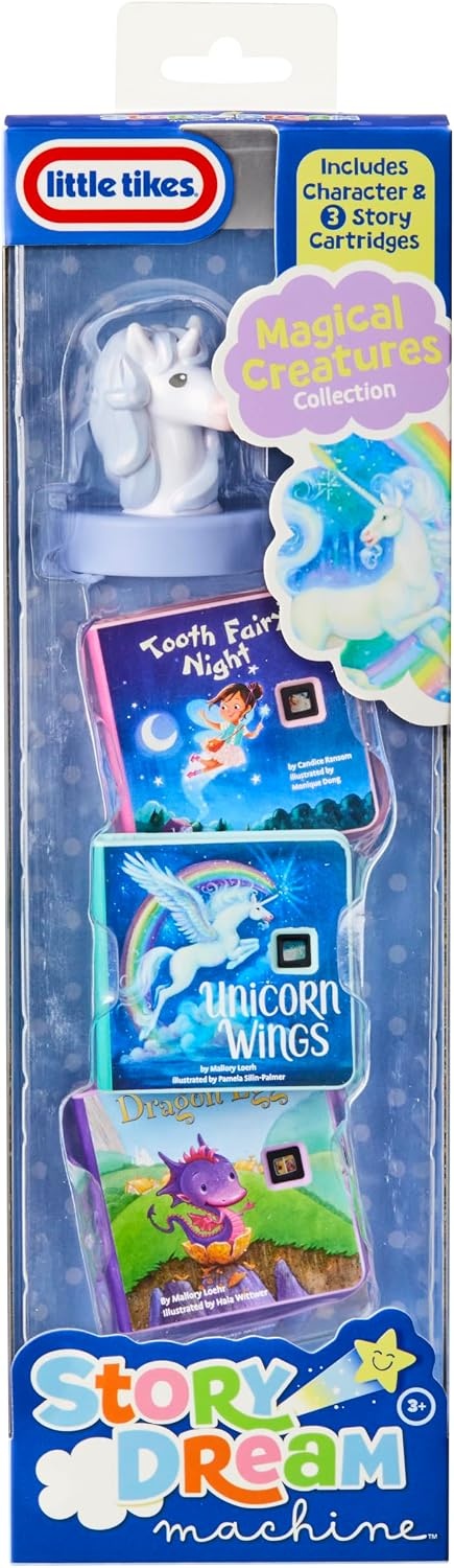 Little Tikes Story Dream Machine Sesame Street Story Collection – Elmo and Friends Collection – 3 Storytime Books and 1 Audio Play Character – For Toddlers and Kids, Toy For Ages 3+ years(Magical Creatures)