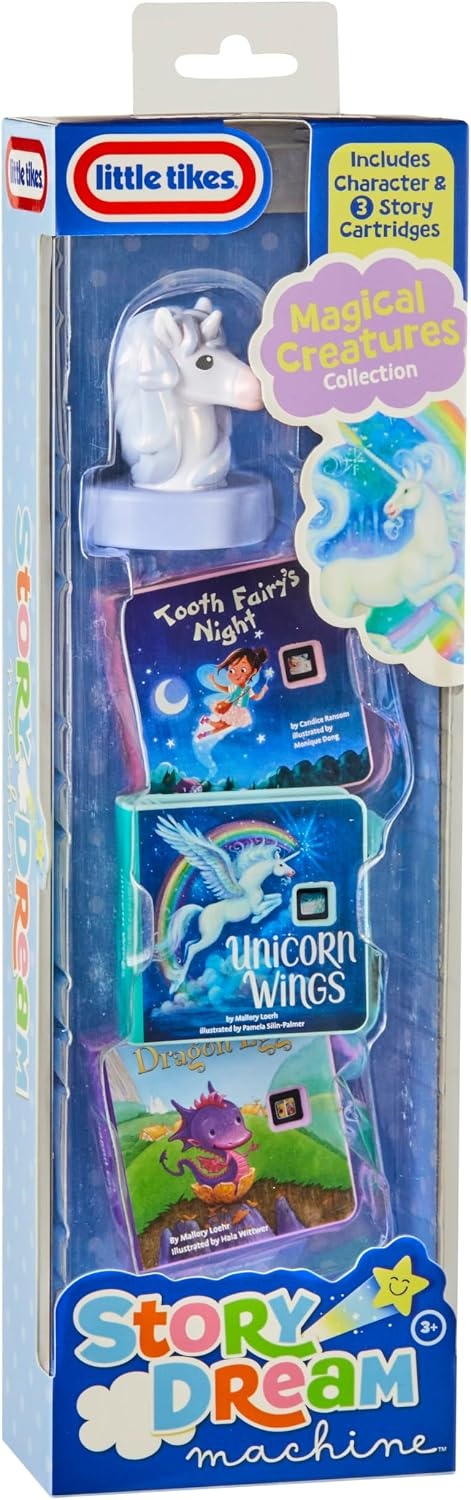 Little Tikes Story Dream Machine Sesame Street Story Collection – Elmo and Friends Collection – 3 Storytime Books and 1 Audio Play Character – For Toddlers and Kids, Toy For Ages 3+ years(Magical Creatures)