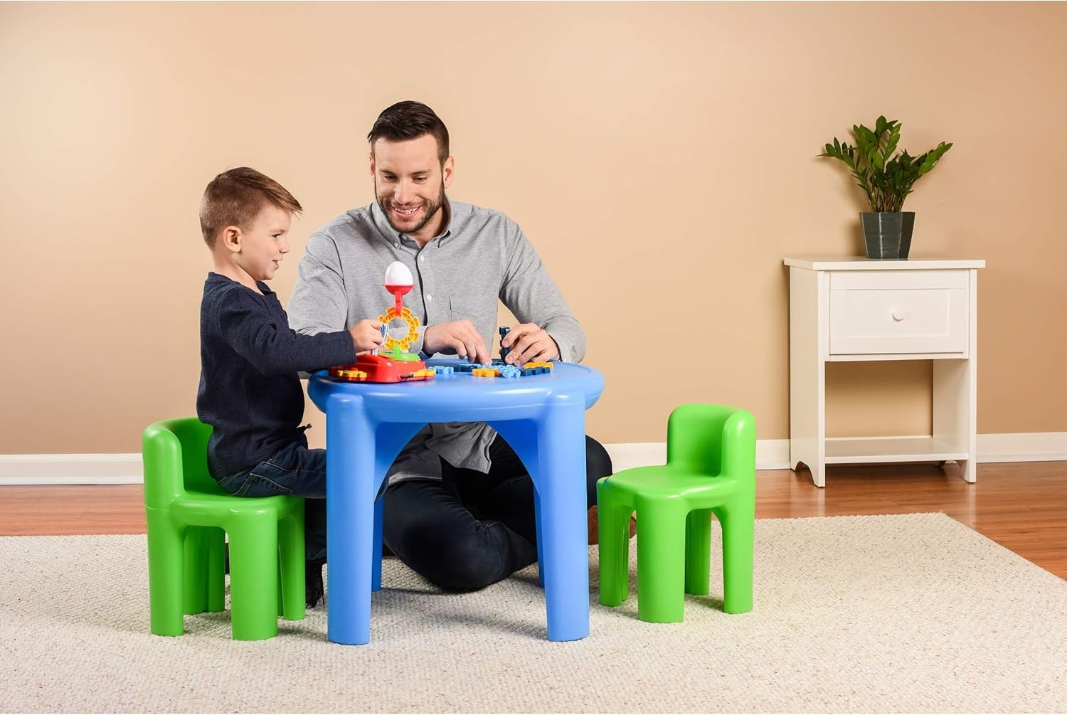 Little Tikes Bright ‘n Bold Table & Chairs, Green/Blue, 24 x 24 x 18