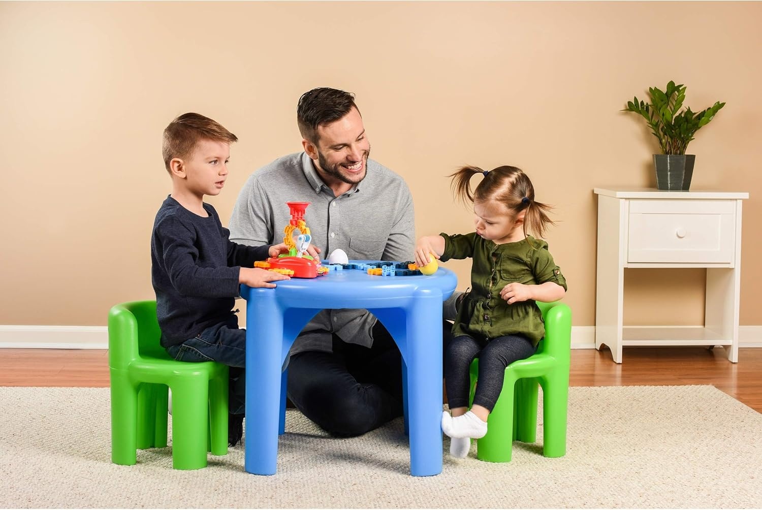 Little Tikes Bright ‘n Bold Table & Chairs, Green/Blue, 24 x 24 x 18