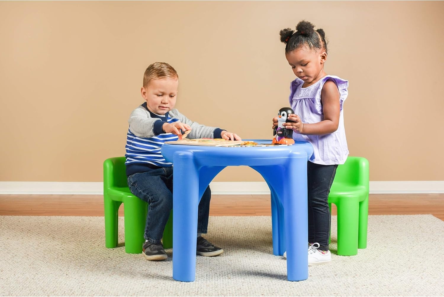 Little Tikes Bright ‘n Bold Table & Chairs, Green/Blue, 24 x 24 x 18