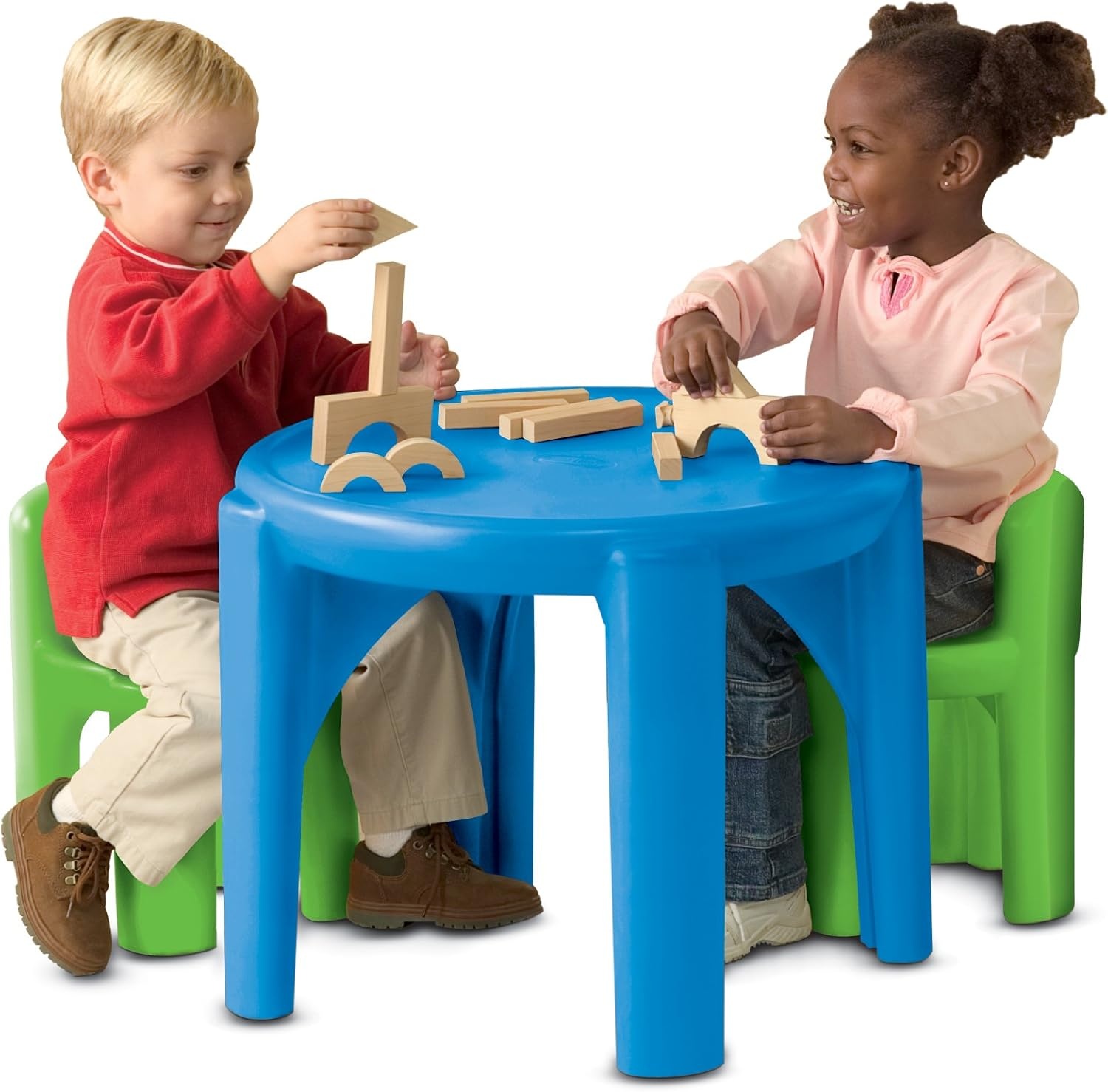 Little Tikes Bright ‘n Bold Table & Chairs, Green/Blue, 24 x 24 x 18