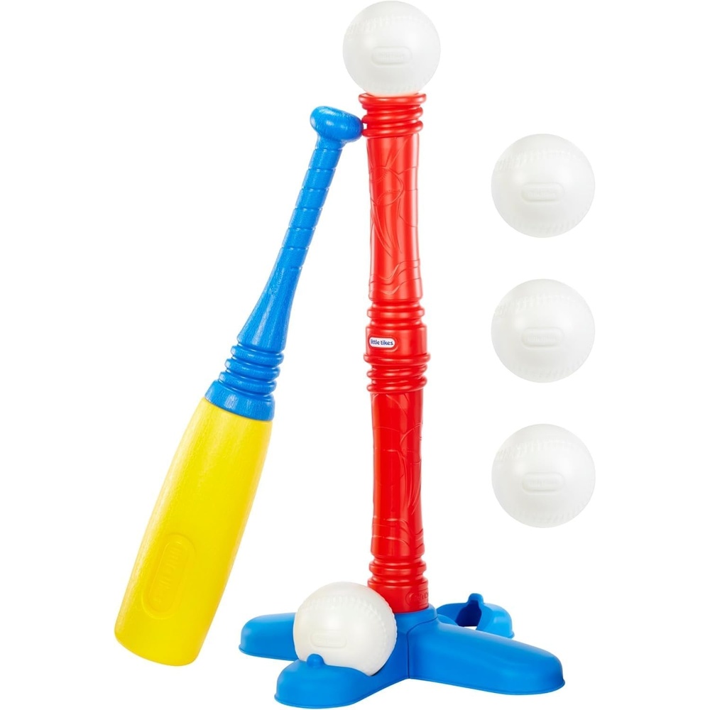 Little Tikes T-Ball Set, Red, 5 Balls, for Toddlers Ages 18+ Months – Amazon Exclusive(Full Set: T  Baseball Bat & 5 Balls)