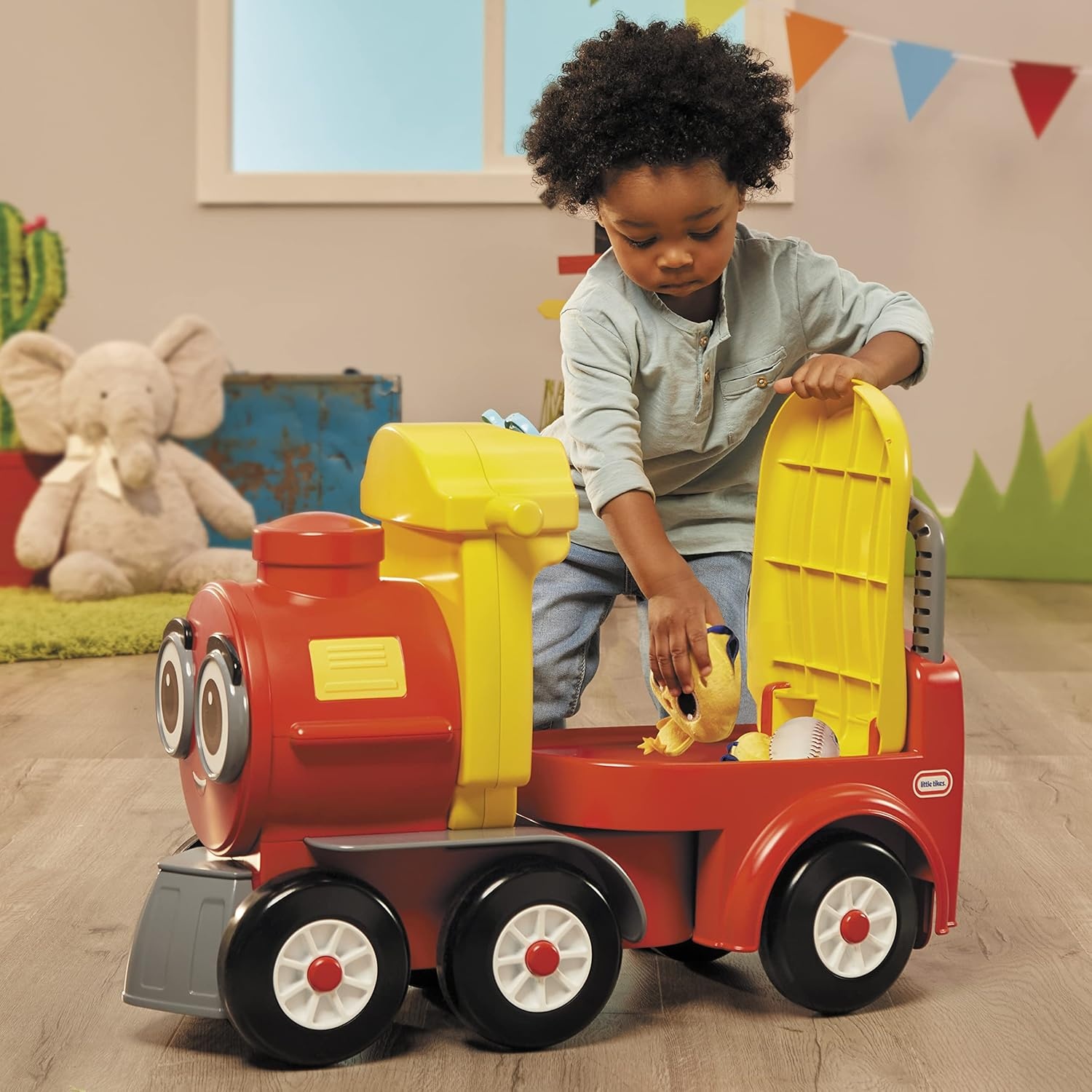 Little Tikes® Cozy Train Scoot Ride-On with Track, Under Seat Storage and Working Bell for Indoor & Outdoor Train Themed Play for Preschool Kids, Boys, Girls Ages 1-5 Years